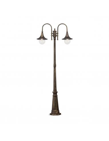 Ideal Lux 024097 Cima Lampada da terra per esterni 2 luci Nero
