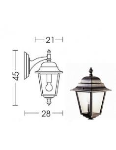 Moretti Luce - 561.3 Lampada da parete tradizionale per esterni nero e argento