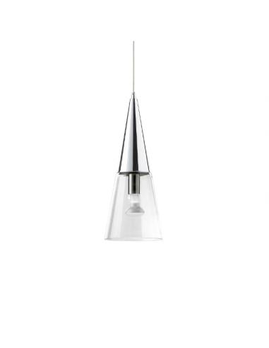 Ideal Lux 017440 Cono sp1 Lampada da sospensione vetro trasparente cromo