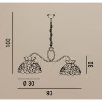 Perenz B608 Fruit Suspension lamp frame with 2 arms