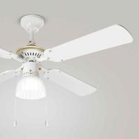 Perenz 7064 B Gemini Ventilatore a soffitto 4 pale classico E27 bianco