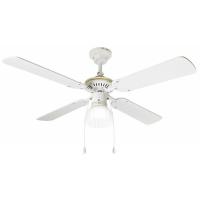 Perenz 7064 B Gemini Ventilatore a soffitto 4 pale classico E27 bianco