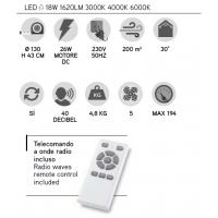 Perenz 7170 B CT Triade Ceiling fan LED 3 bleached wooden blades