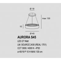 Exclusive Light Aurora S45 MA Led Suspension lamp magenta