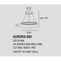 Exclusive Light Aurora S60 MA LED suspension lamp magenta