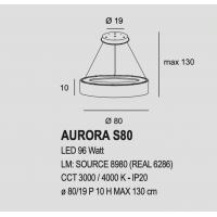 Exclusive Light Aurora S80 MA Lampadario a sospensione LED Magenta