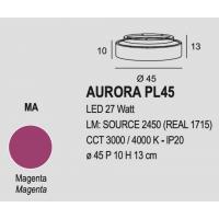 Exclusive Light Aurora PL45 MA Ø45 LED ceiling lamp magenta