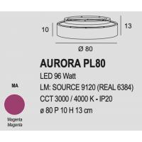 Exclusive Light Aurora PL80 MA Lampada da soffitto LED Ø80 Magenta