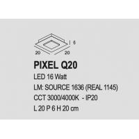 Exclusive Light Pixel Q20 Plafoniera Lampada soffitto parete 20cm LED Magenta