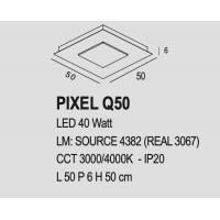 Exclusive Light Pixel Q50 LED ceiling wall lamp 50cm Forest Green