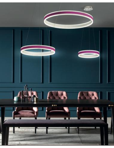 Exclusive Light Twin S60 Lampada a sospensione Ø60cm LED Magenta