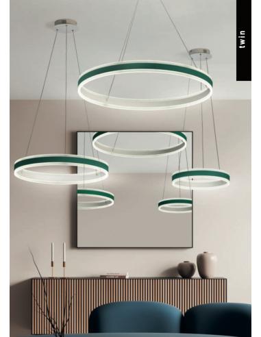 Exclusive Light Twin S80 VB Lampada a sospensione Ø80cm LED Verde Bosco