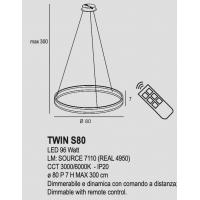 Exclusive Light Twin S80 VB Lampada a sospensione Ø80cm LED Verde Bosco