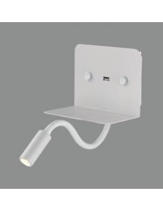 ACB Iluminacion A38360B Calma Wall lamp led flexible shelf charger white