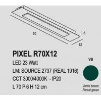Exclusive Light Pixel R70X12 Lampada da soffitto parete LED 23W Verde Bosco