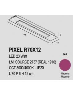 Exclusive Light Pixel R70X12 MA 23W Magenta LED ceiling wall lamp