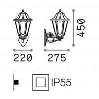 Ideal Lux 101491 Dafne AP1 Big Outdoor wall lamp Black