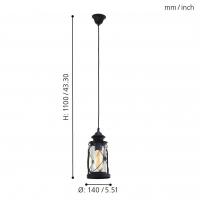 Eglo 49213 Bradford Suspension lamp clear glass lantern