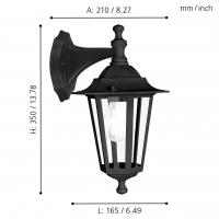 Eglo 22467 LATERNA 4 Lampada da parete applique esterni nero