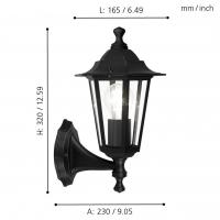 Eglo 22468 LATERNA 4 Lampada da parete applique esterni nero