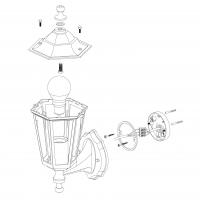 Eglo 22468 LATERNA 4 Lampada da parete applique esterni nero