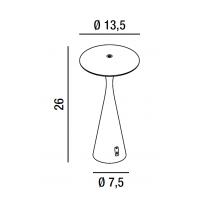 Perenz 8118 GS CT Elliot Table lamp chargeable led dark grey