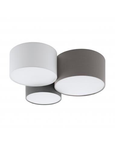 Eglo 97479 PASTORE Lampada da soffitto 3 luci antracite marrone bianco
