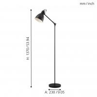 Eglo 49471 PRIDDY Industrial Floor lamp black steel