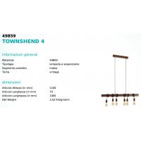 Eglo 49859 TOWNSHEND 4 suspension lamp rusty beam