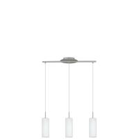 Eglo 85978 TROY 3 Hanging lamp with 3 cylinders white satin glass