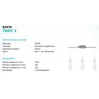Eglo 85978 TROY 3 Hanging lamp with 3 cylinders white satin glass