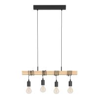 Eglo 32916 TOWNSHEND Suspension chandelier 4 lights in steel and wood