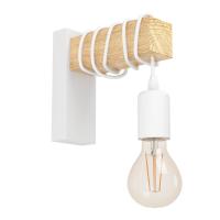 Eglo 33162 TOWNSHELD Lampada da parete 1 luce acciaio bianco e legno