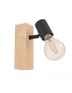Eglo 98111 TOWNSHELD 3 LED Lampada da parete faretto metallo e legno nero