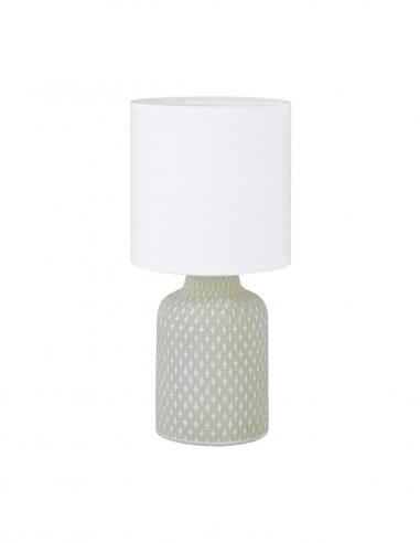 Eglo 97774 BELLARIVA Lampada da tavolo ceramica grigia paralume bianco