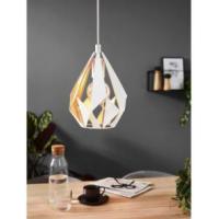 Eglo 43001 CARLTON 1 Pendant lamp diamond white and gold Ø205