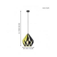 Eglo 43001 CARLTON 1 Pendant lamp diamond white and gold Ø205