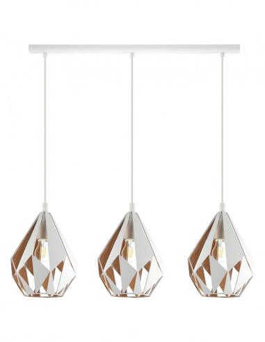 Eglo 43002 CARLTON 1 Suspension lamp 3 lights white and gold Ø205