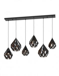 Eglo 43846 CARLTON 1 Suspension lamp 6 lights black and copper Ø385
