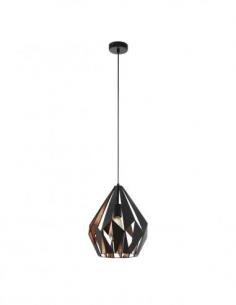 Eglo 49254 CARLTON 1 Black and copper diamond suspension lamp Ø31