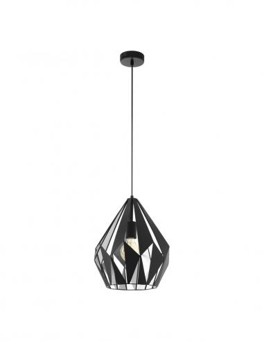 Eglo 49255 CARLTON 1 Black and silver diamond suspension lamp Ø31