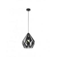 Eglo 49255 CARLTON 1 Black and silver diamond suspension lamp Ø31