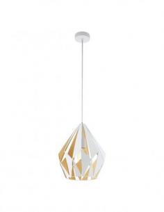 Eglo 49932 CARLTON 1 Suspension lamp white and golden honey Ø31