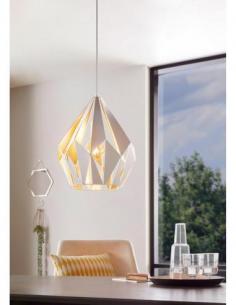 Eglo 49932 CARLTON 1 Suspension lamp white and golden honey Ø31 2