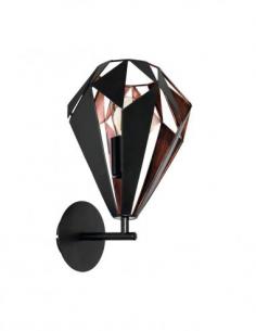 Eglo 49992 CARLTON 1 Black and copper diamond wall lamp Ø205