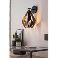 Eglo 49992 CARLTON 1 Black and copper diamond wall lamp Ø205