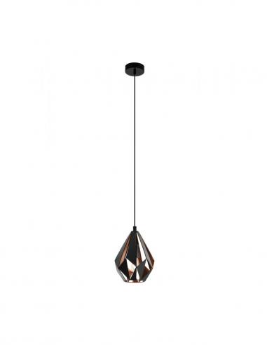 Eglo 49997 CARLTON 1 Black and copper suspension lamp Ø205