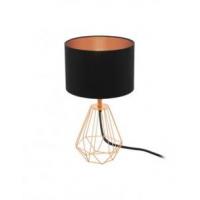 Eglo 95787 CARLTON 2 Lampada da tavolo base rame e paralume nero-rame