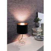 Eglo 95787 CARLTON 2 Lampada da tavolo base rame e paralume nero-rame