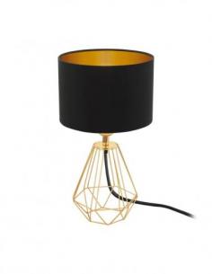 Eglo 95788 CARLTON 2 Table lamp with brass base and black-gold lampshade